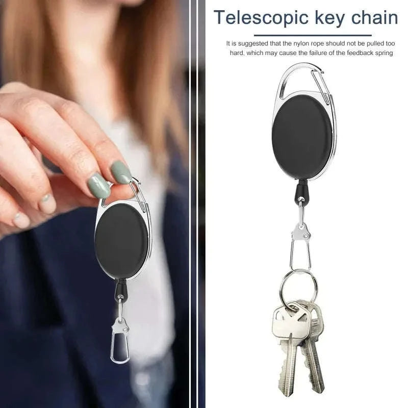 Retractable Key Chain Reel Badge Holder with Quick Release Clip-6pcs / Germany