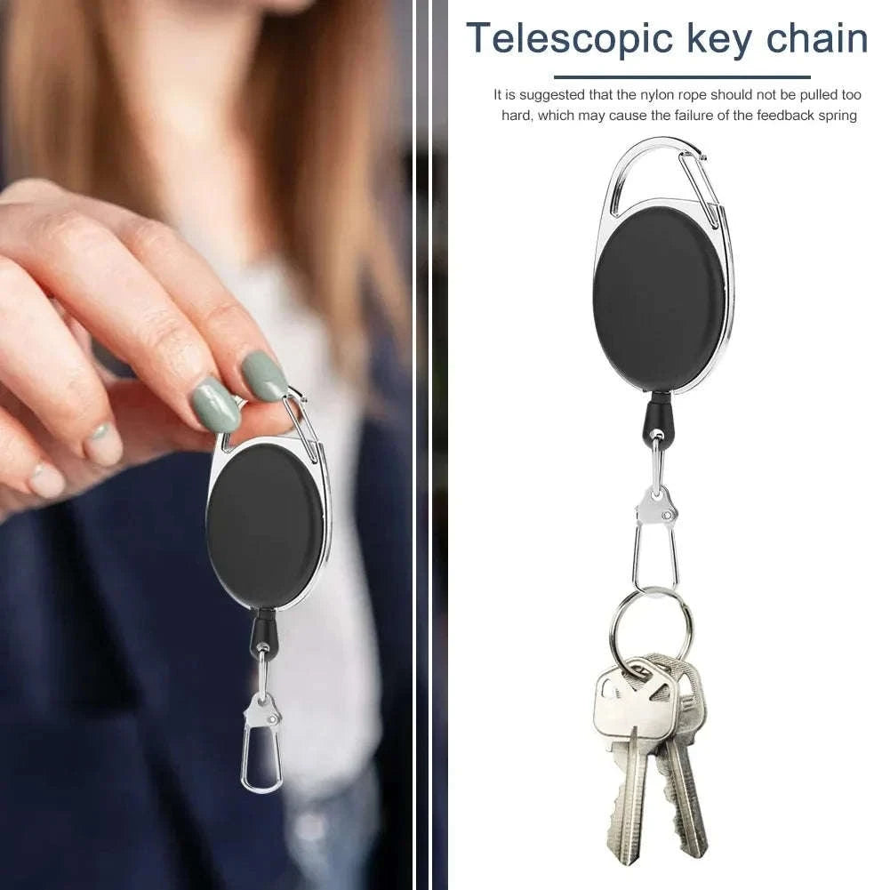Retractable Key Chain Reel Badge Holder with Quick Release Clip-6pcs / Germany