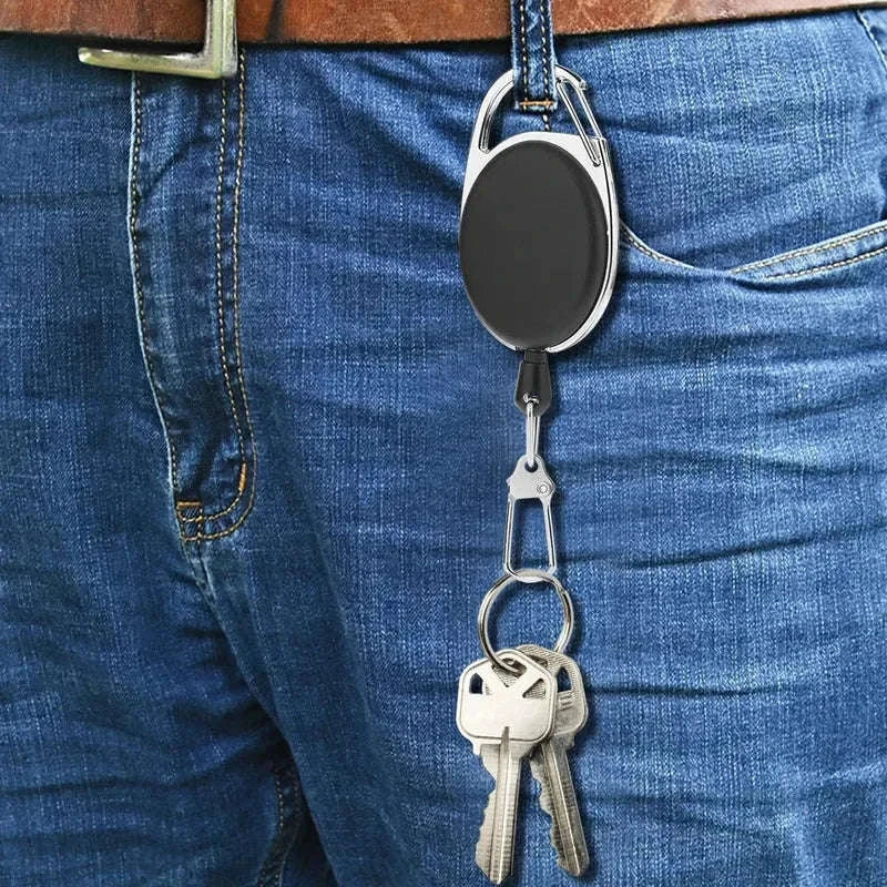 Retractable Key Chain Reel Badge Holder with Quick Release Clip-6pcs / Germany