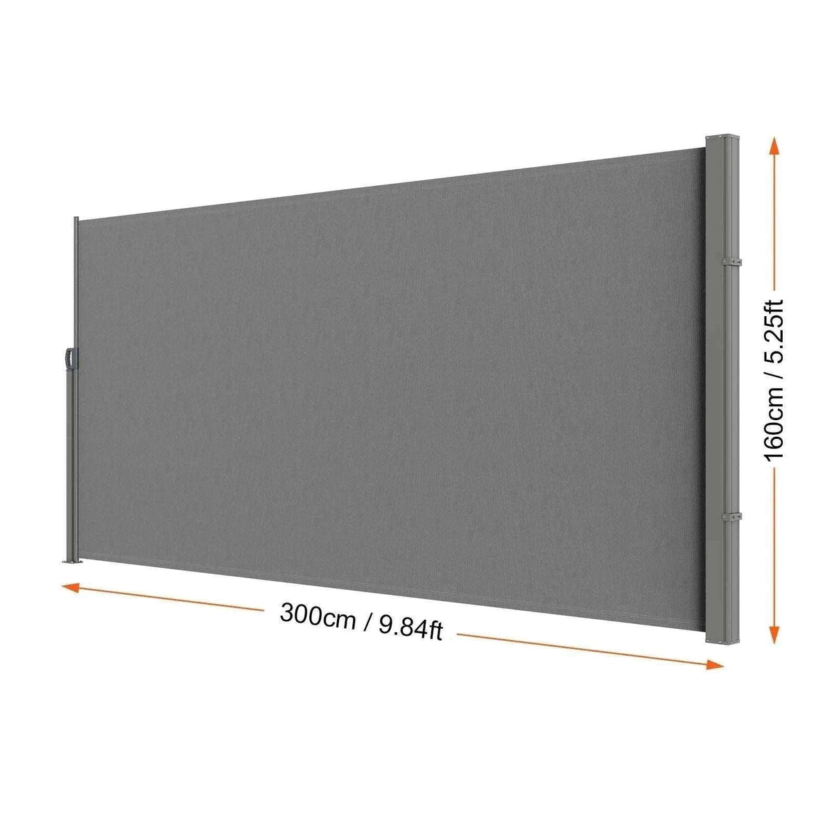 Retractable Side Awning Privacy Screen UV30+ Waterproof Patio Divider-180X350cm Yellowish / Poland