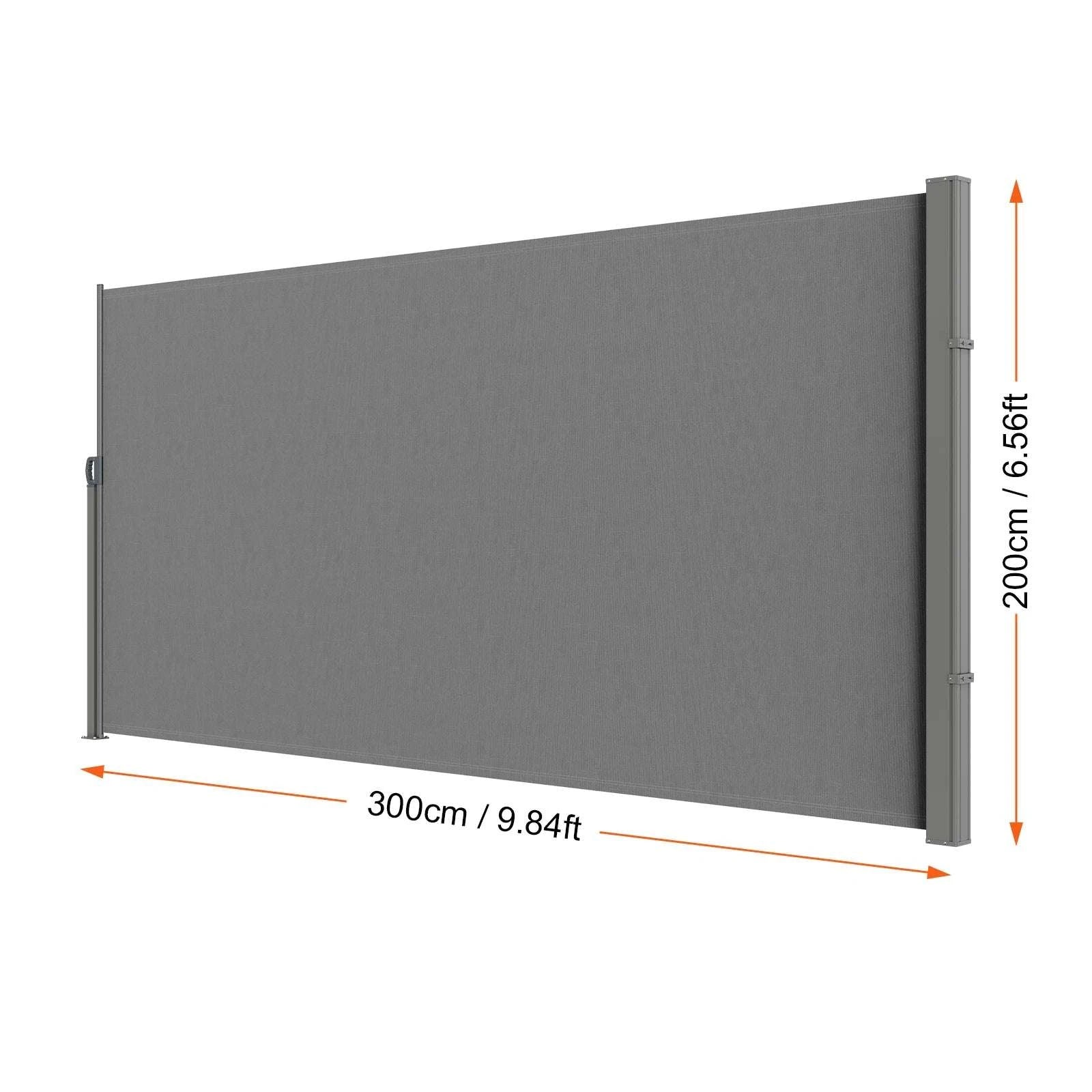Retractable Side Awning Privacy Screen UV30+ Waterproof Patio Divider-180X350cm Yellowish / Poland