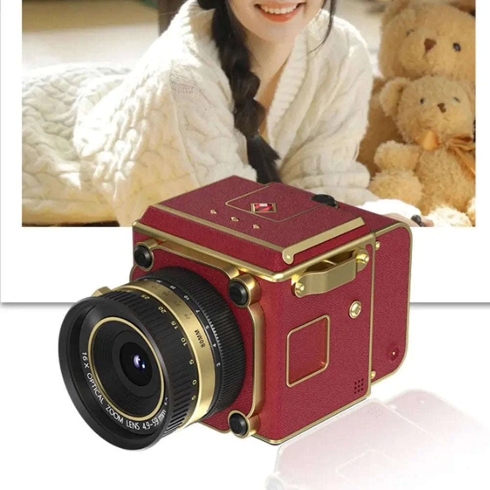 Retro CCD Digital Camera with 4K Video & 16X Zoom Portable Mini-Red