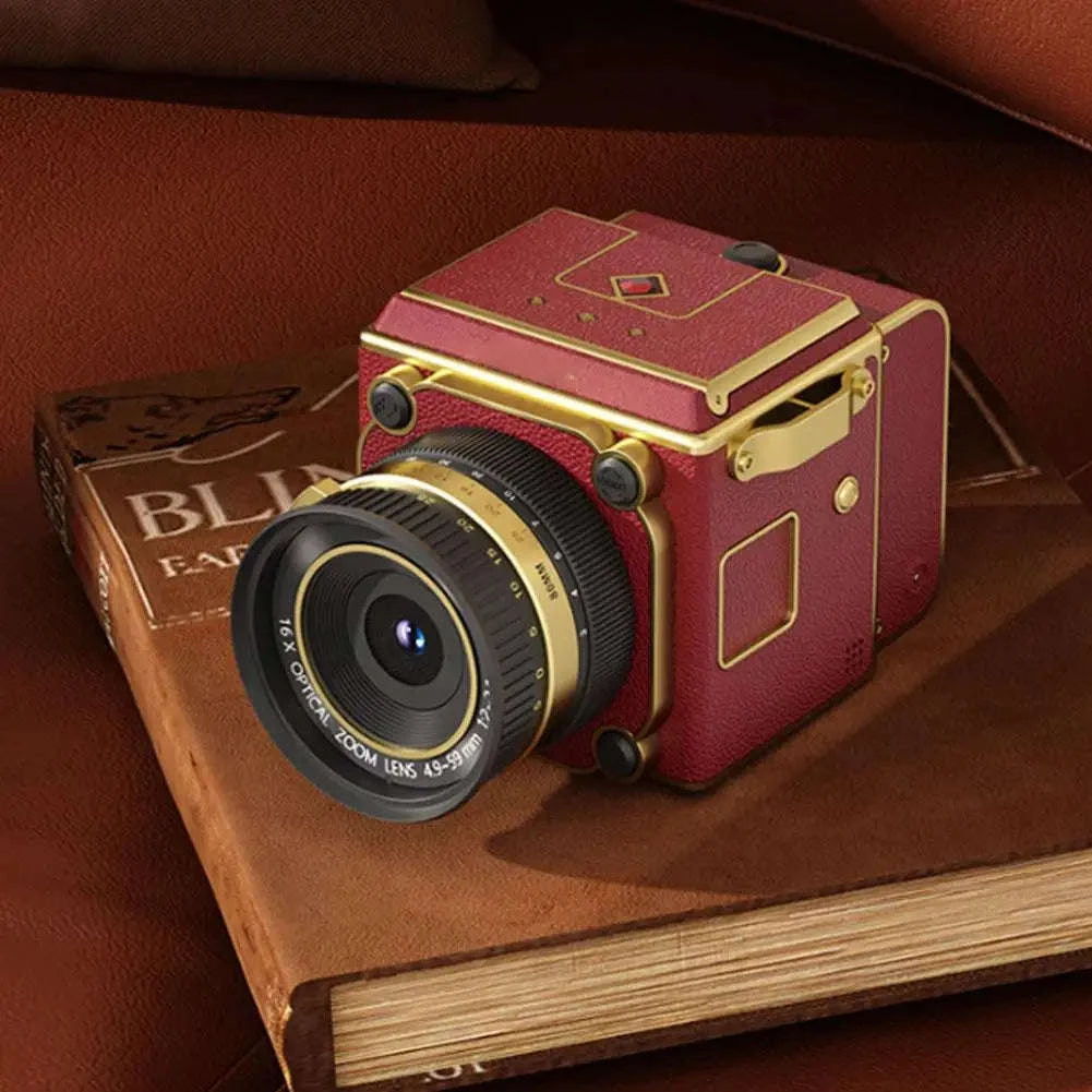 Retro CCD Digital Camera with 4K Video & 16X Zoom Portable Mini-Red