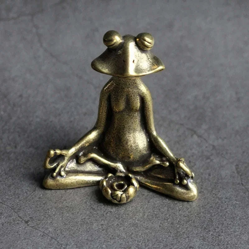 Retro Copperware Zen Frog Incense Holder-Default Title
