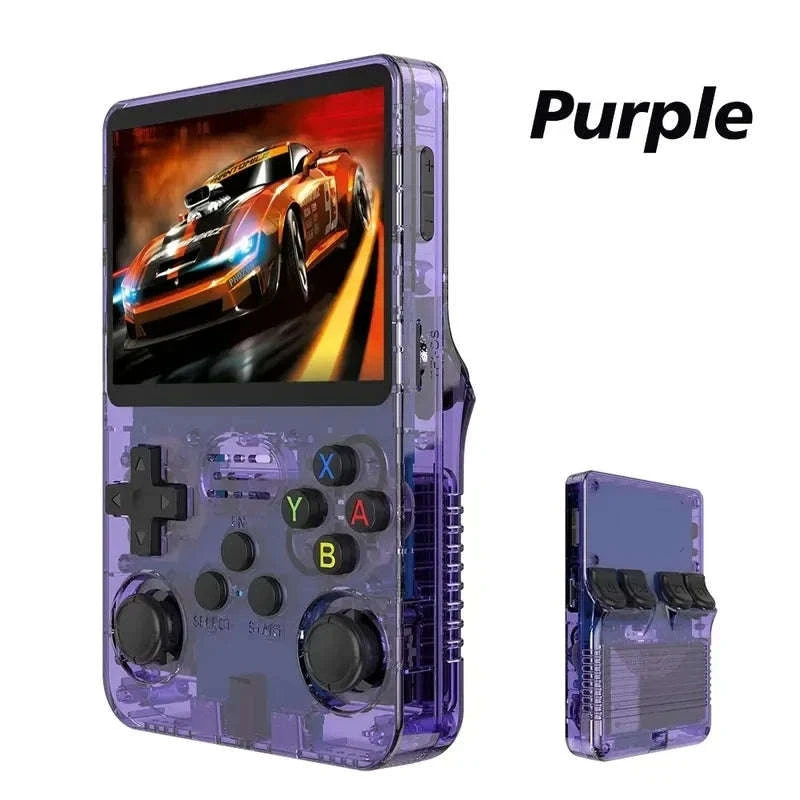 Retro Handheld Game Console with 3.5" IPS Screen and 15000 Games-Purple-64G-1