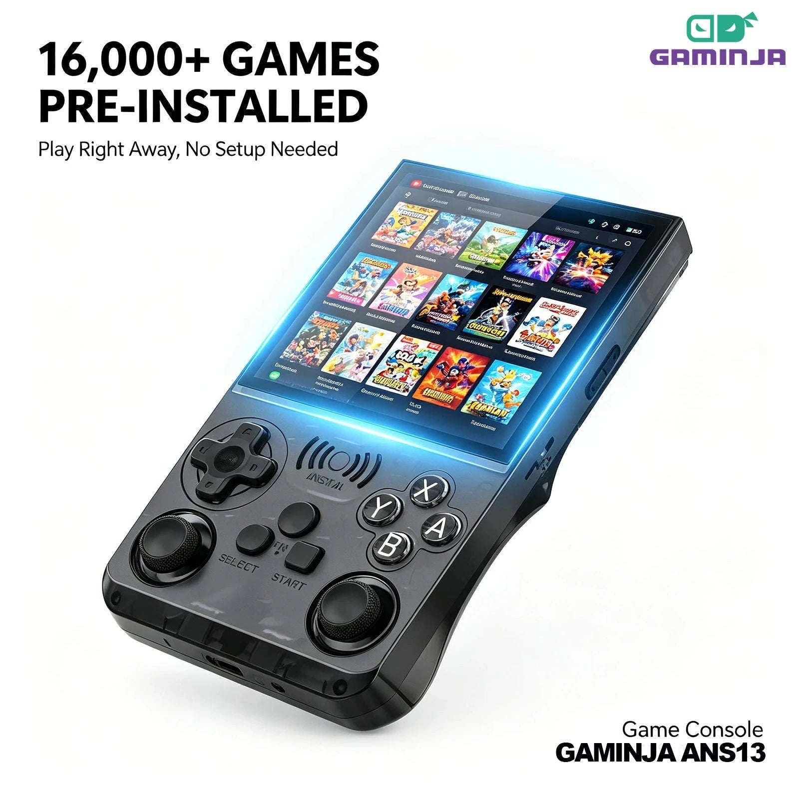 Retro Handheld Video Game Console 4.0 Inch IPS Screen 16000 Games Linux Portable Pocket Player-PURPLE / United States