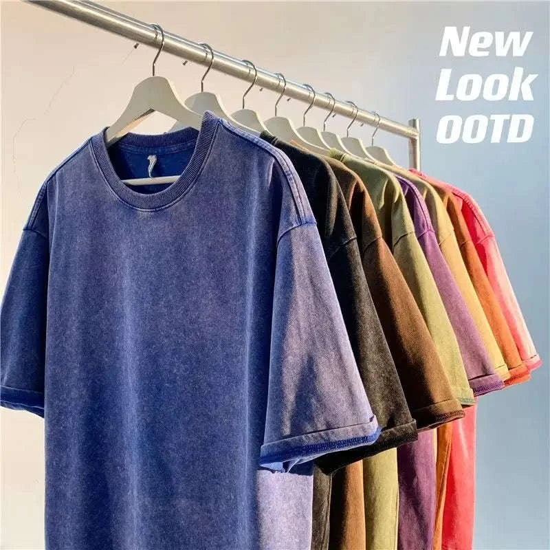 Retro Heavyweight T-Shirt-Gray / S 45-55KG