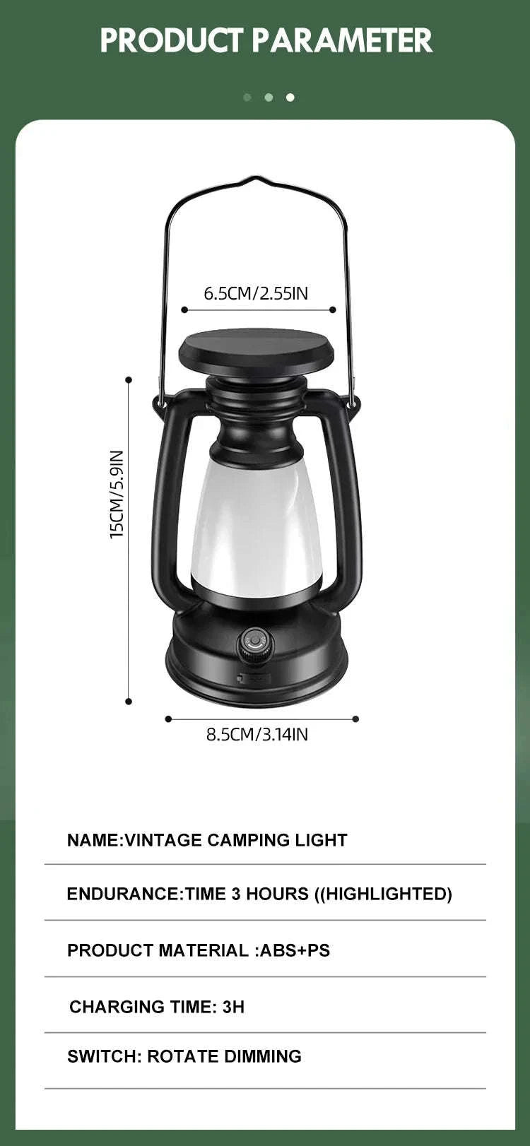 Retro Horse Light LED Lantern for Home and Outdoor Decor-800mAh LY16A