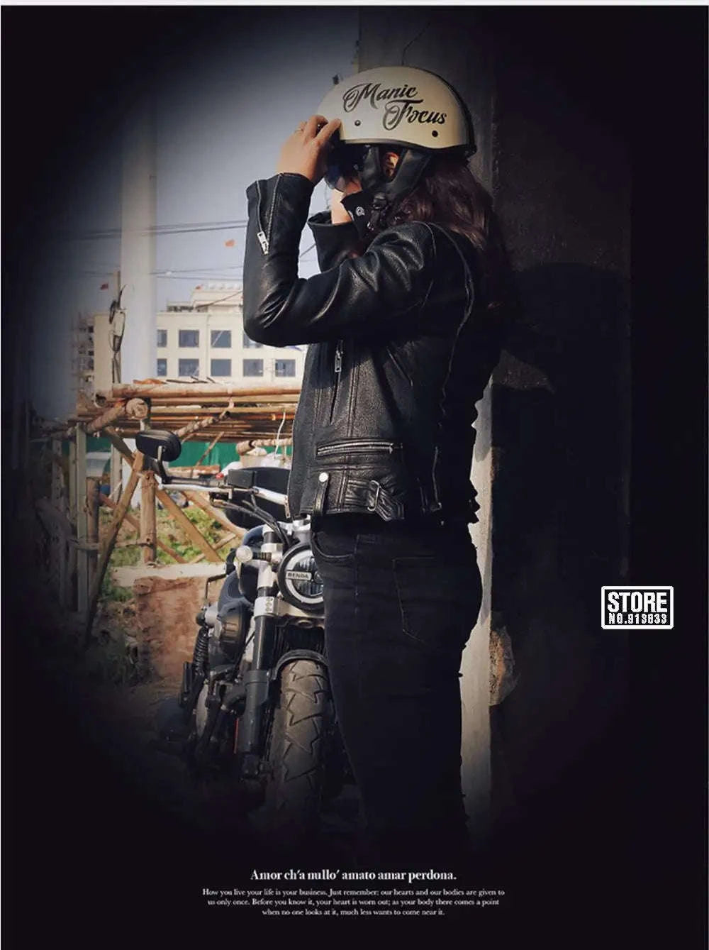 Retro Motorcycle Half Helmet with HD Lens-535 Glasses BK / XL