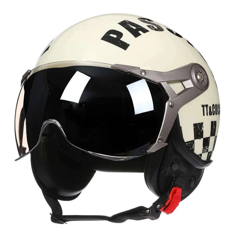 Retro Open Face Motorcycle Helmet 3/4 ABS Lightweight 1kg-7 / China Mainland / M