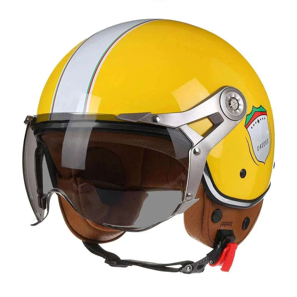 Retro Open Face Motorcycle Helmet 3/4 ABS Lightweight 1kg-7 / China Mainland / M
