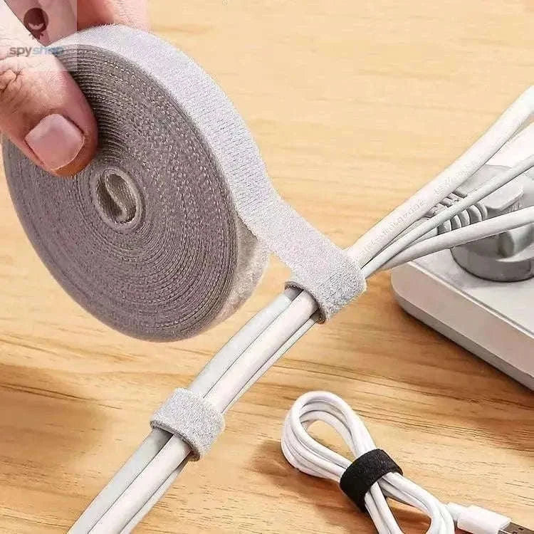 Reusable Cable Organizer Tape for Neat, Tangle-Free Cords-Black-3m