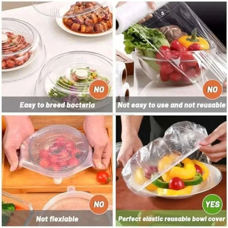 Reusable Elastic Food Covers for Quick Fresh Food Storage-Light Grey / 700pcs