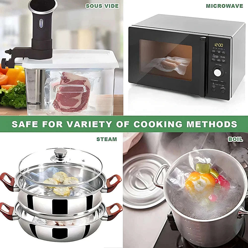 Reusable Food Vacuum Sealer Bags Roll – 500cm BPA‑Free for Sous Vide & Meal Prep-1 Rolls / 12cm x 500cm