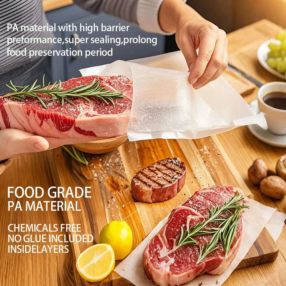 Reusable Food Vacuum Sealer Bags Roll – 500cm BPA‑Free for Sous Vide & Meal Prep-1 Rolls / 12cm x 500cm