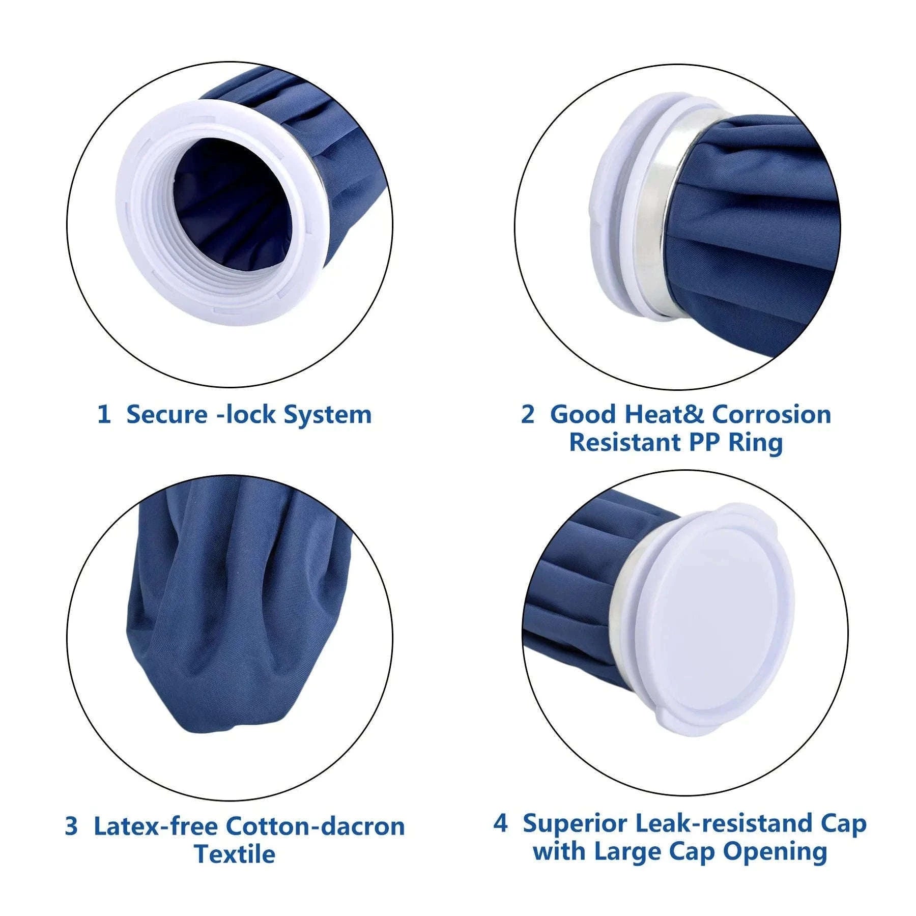 Reusable Hot & Cold Therapy Ice Bag Set (3 Sizes) for Pain Relief-Blue / 6 inch