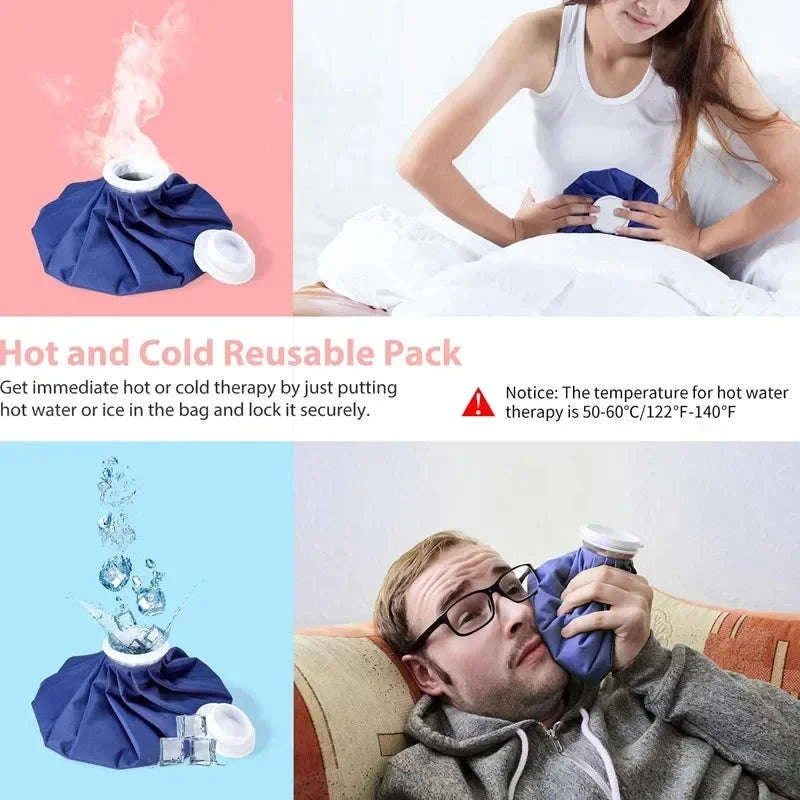 Reusable Hot & Cold Therapy Ice Bag Set (3 Sizes) for Pain Relief-Blue / 6 inch