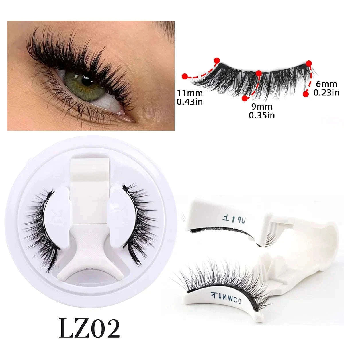 Reusable Magnetic False Eyelashes with Applicator Tweezers Set-1 Pair LZ04