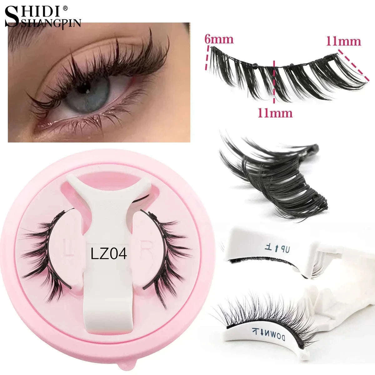 Reusable Magnetic False Eyelashes with Applicator Tweezers Set-1 Pair LZ04