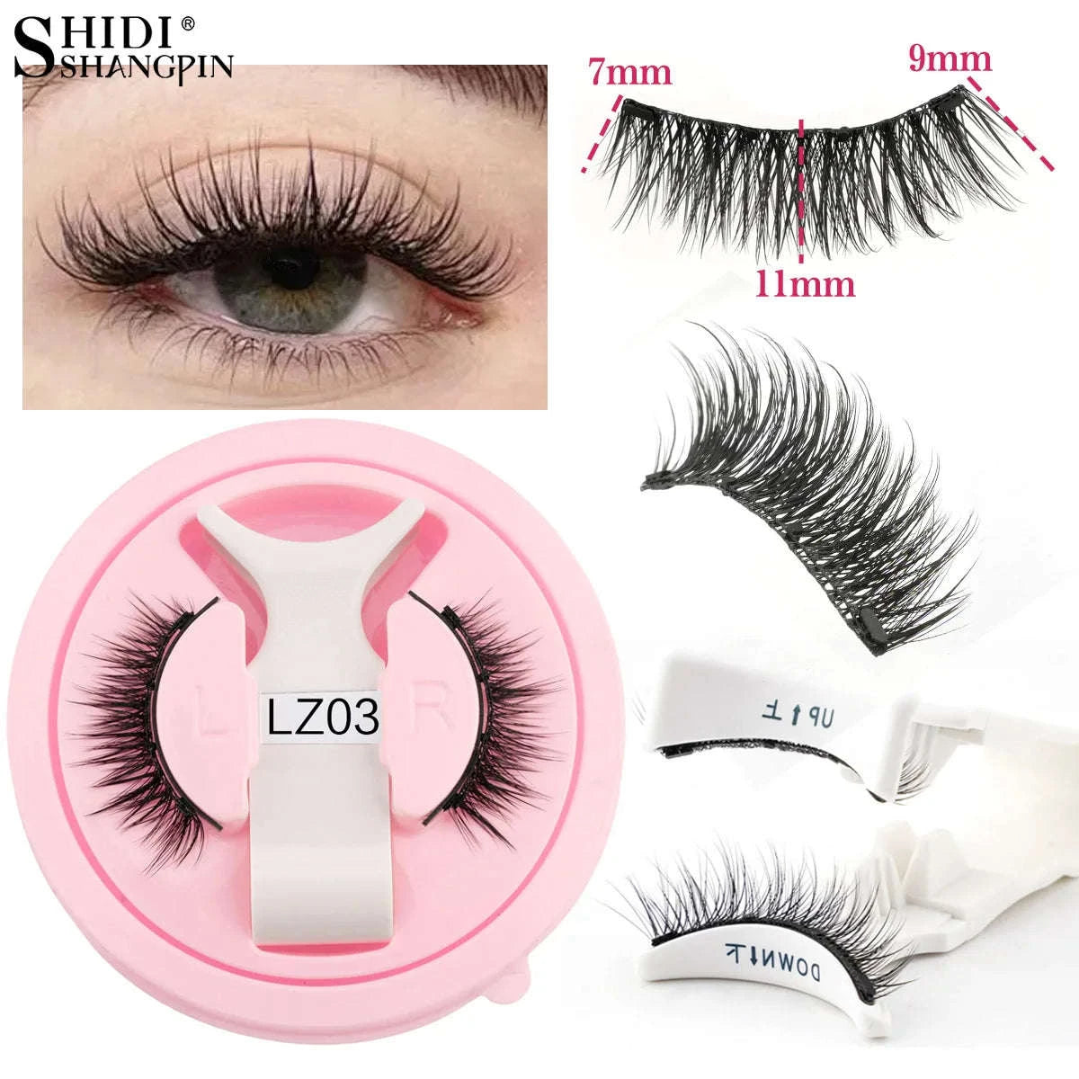 Reusable Magnetic False Eyelashes with Applicator Tweezers Set-1 Pair LZ04