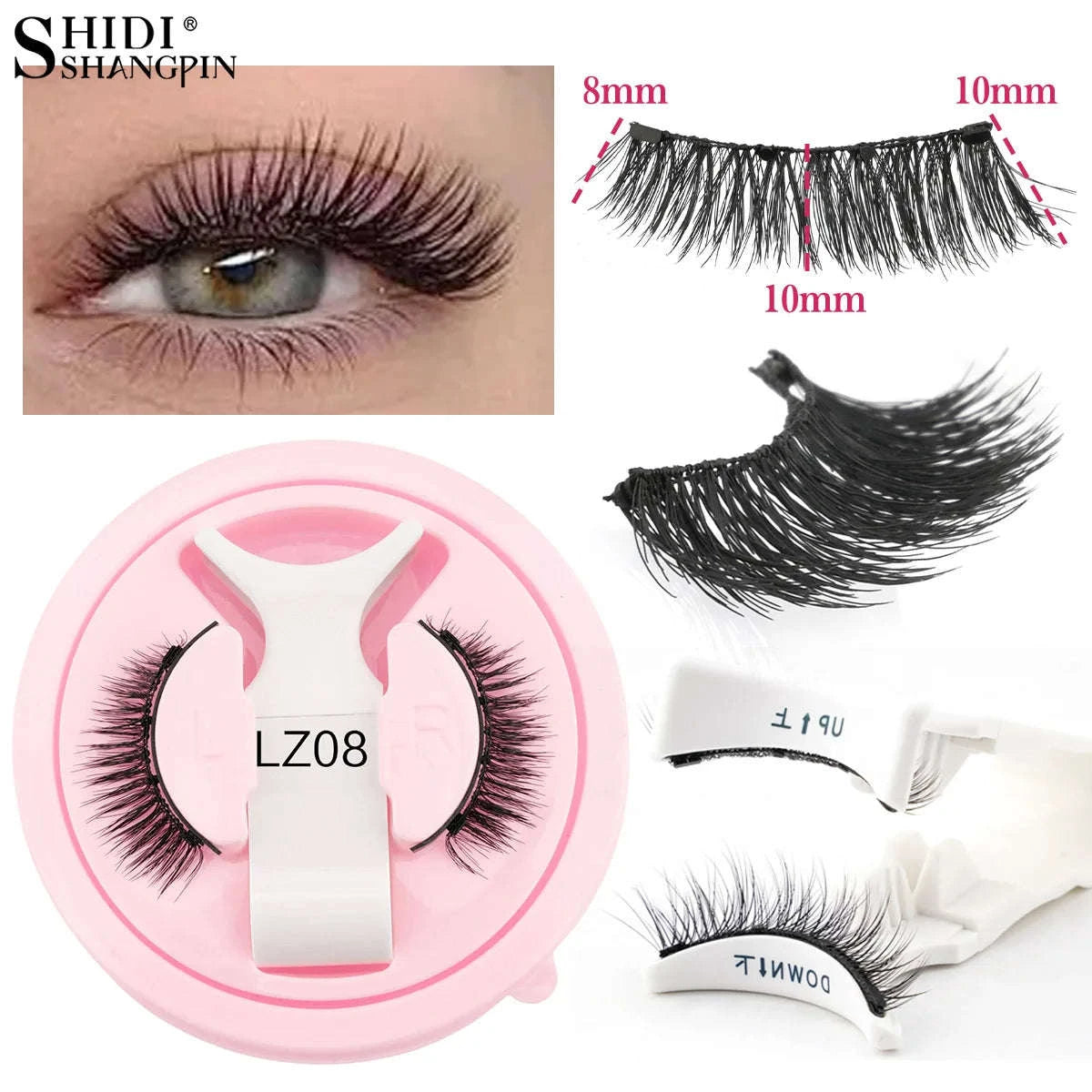 Reusable Magnetic False Eyelashes with Applicator Tweezers Set-1 Pair LZ04