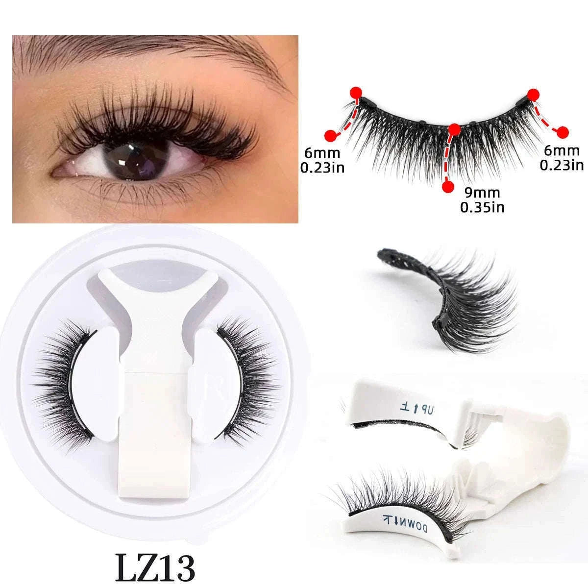 Reusable Magnetic False Eyelashes with Applicator Tweezers Set-1 Pair LZ04