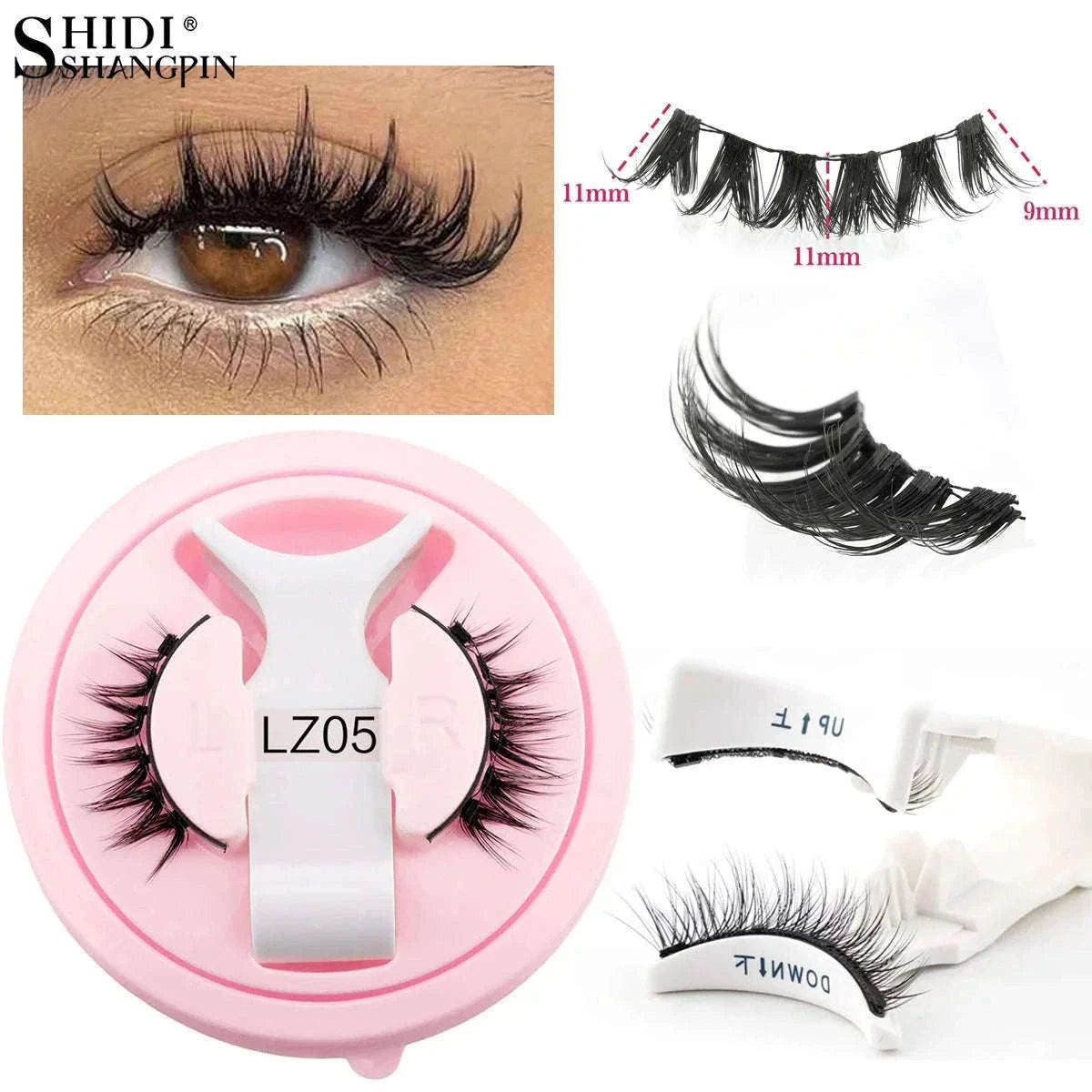 Reusable Magnetic False Eyelashes with Applicator Tweezers Set-1 Pair LZ04