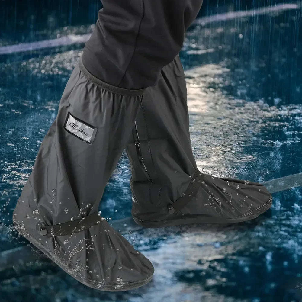 Reusable Motorcycle Rain Shoe Covers for Wet Weather Protection-XL