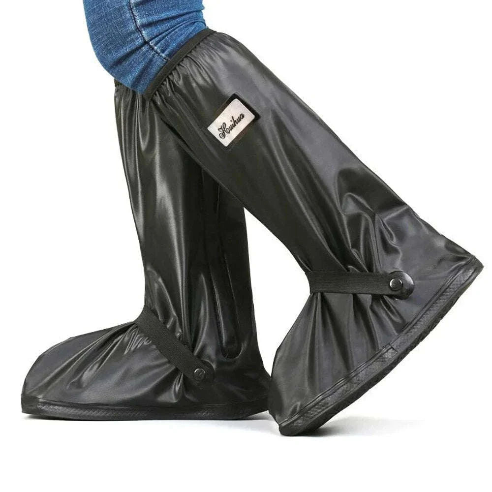 Reusable Motorcycle Rain Shoe Covers for Wet Weather Protection-XL