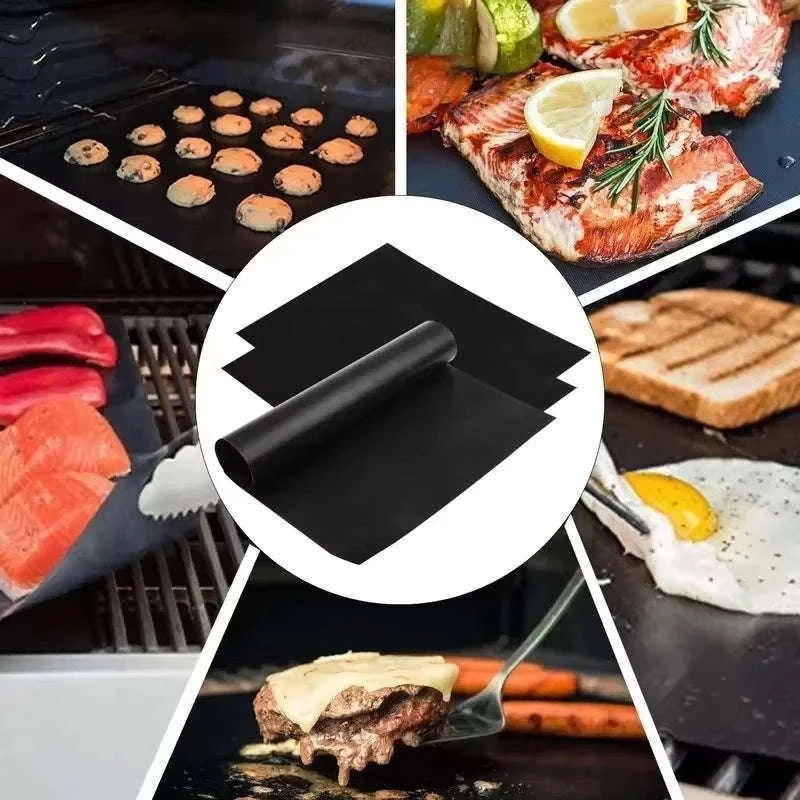 Reusable Non-Stick Oven Liner & Grill Mat-40X50cm-1Pc Black