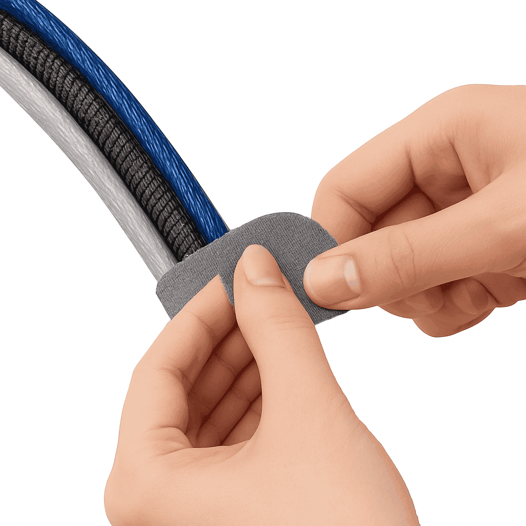 Reusable Velcro Cable Ties and Cord Organizer Straps-Black / 20PCS