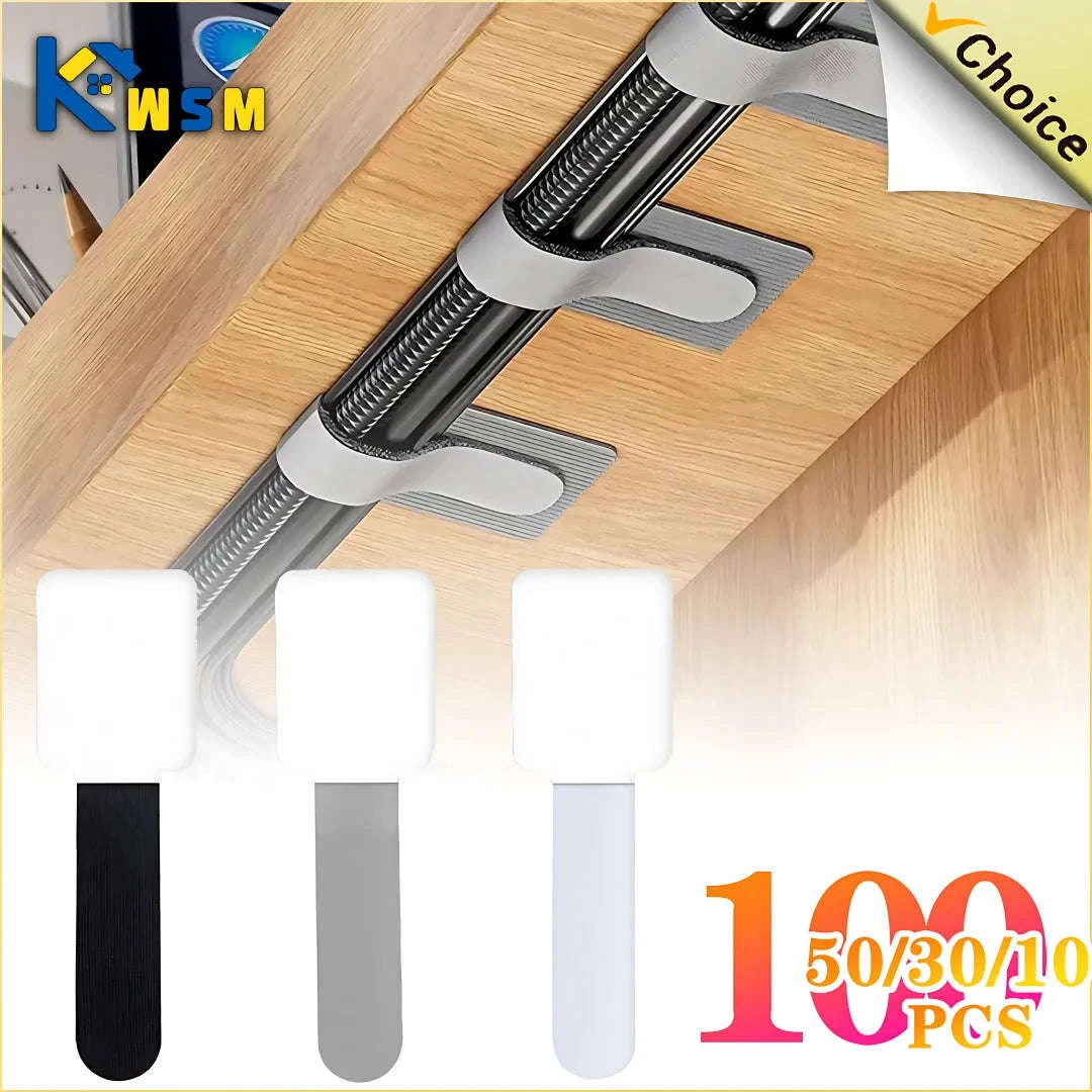 Reusable Velcro Cable Ties and Cord Organizer Straps-Black / 20PCS