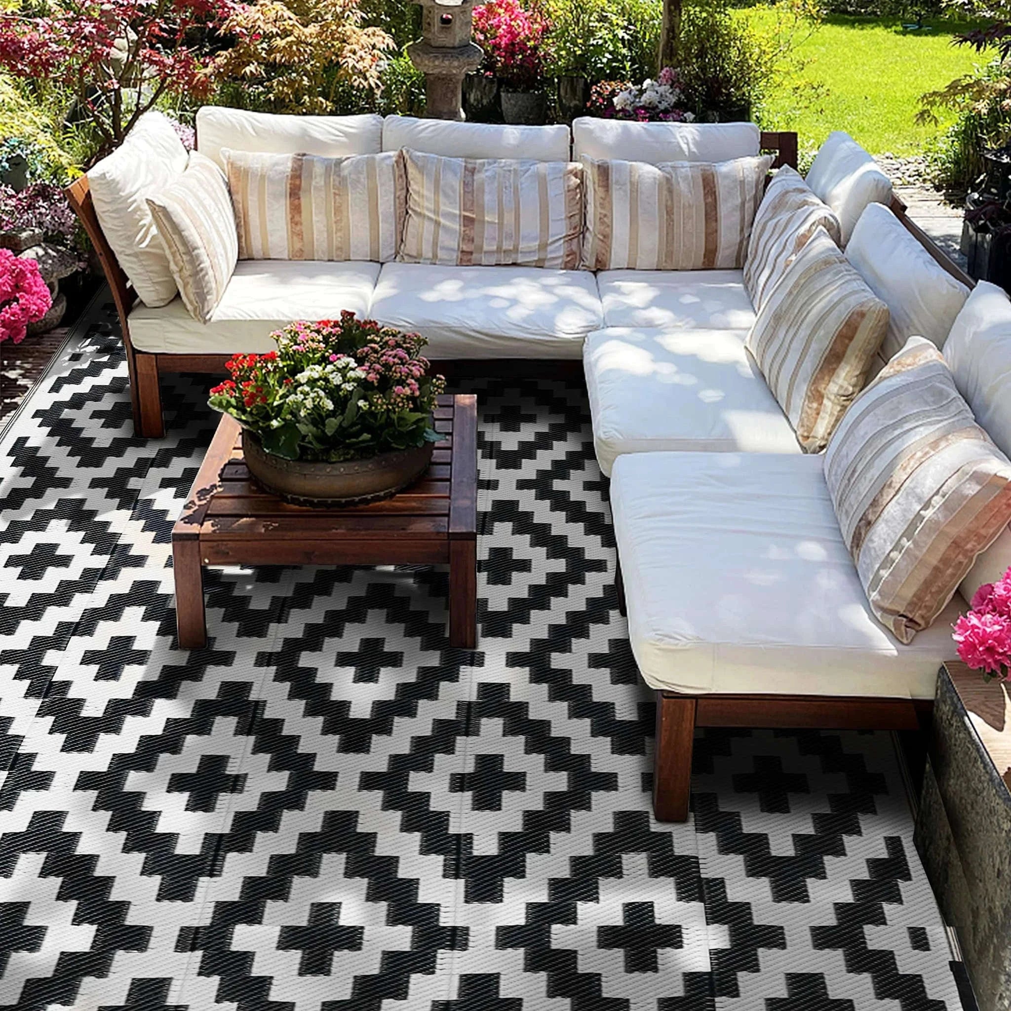 Reversible Outdoor Rug for Camping, Patio and Picnic Use-Rug
