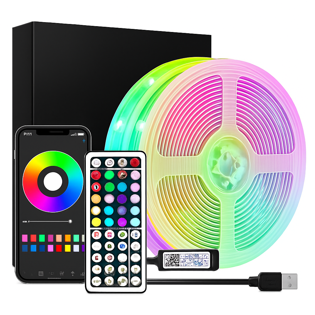 RGB LED Strip Lights for Vibrant Home Ambiance-APP 44 key / 20m