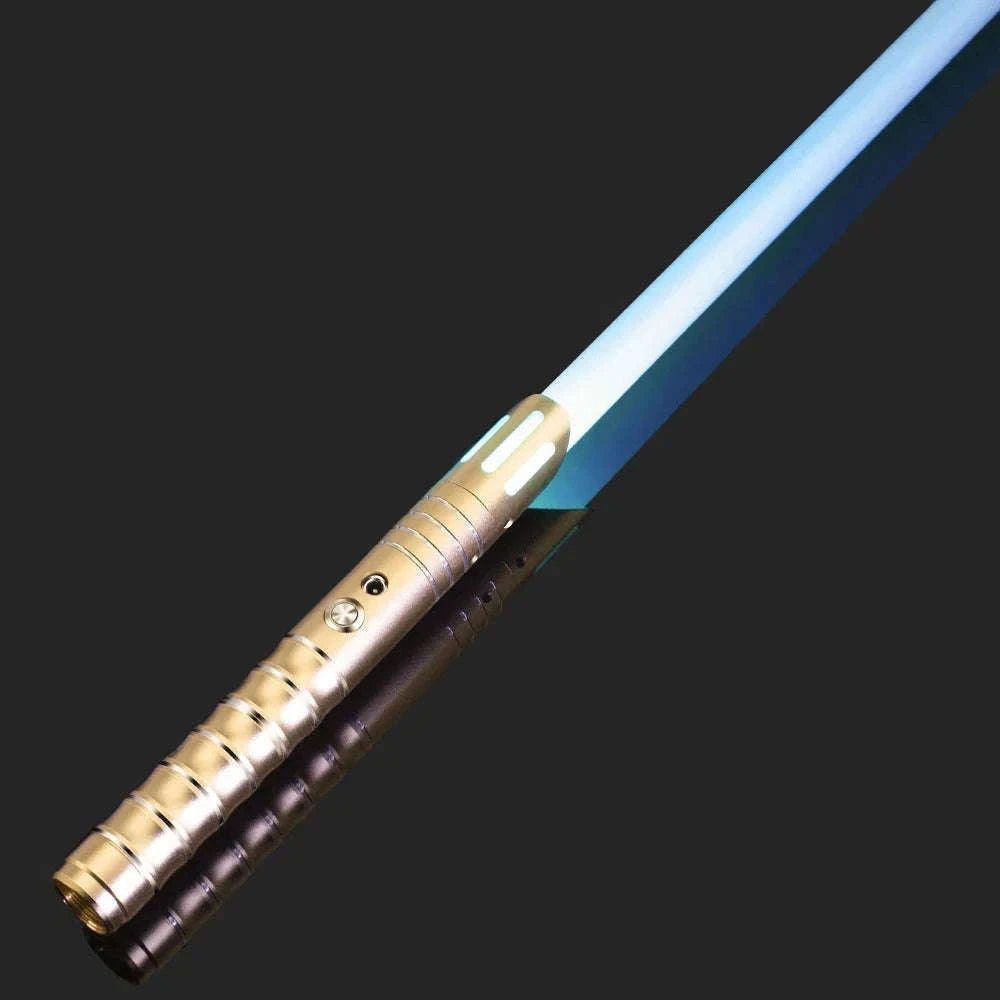 RGB Metal Lightsaber with Sound, USB Charging, Removable Blade-Type 9 Gold RGB