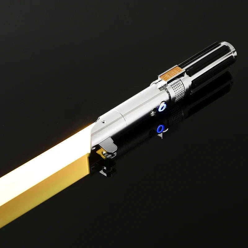 RGB Metal Lightsaber with Sound, USB Charging, Removable Blade-Type 9 Gold RGB