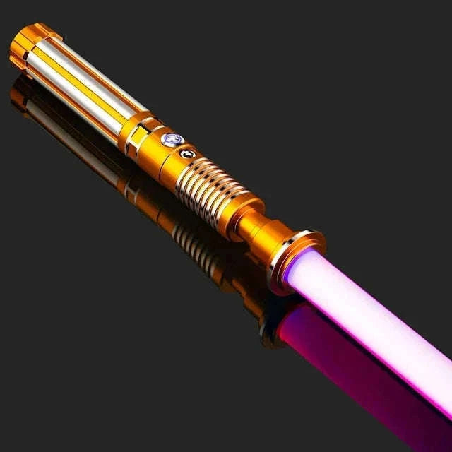RGB Metal Lightsaber with Sound, USB Charging, Removable Blade-Type 9 Gold RGB
