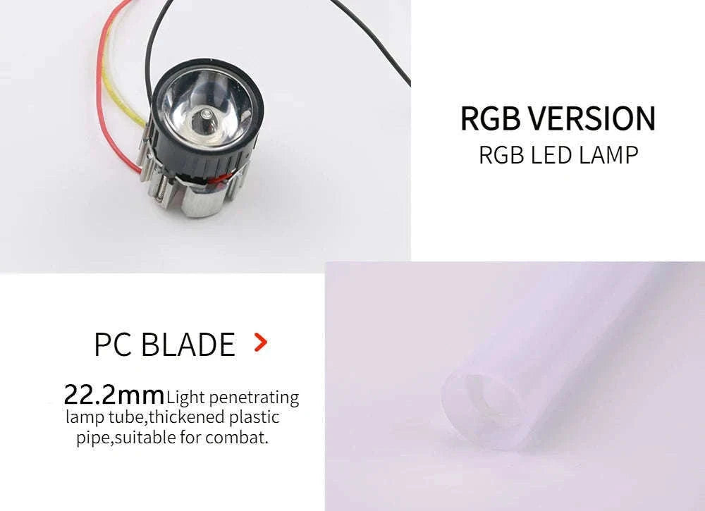 RGB Metal Lightsaber with Sound, USB Charging, Removable Blade-Type 9 Gold RGB