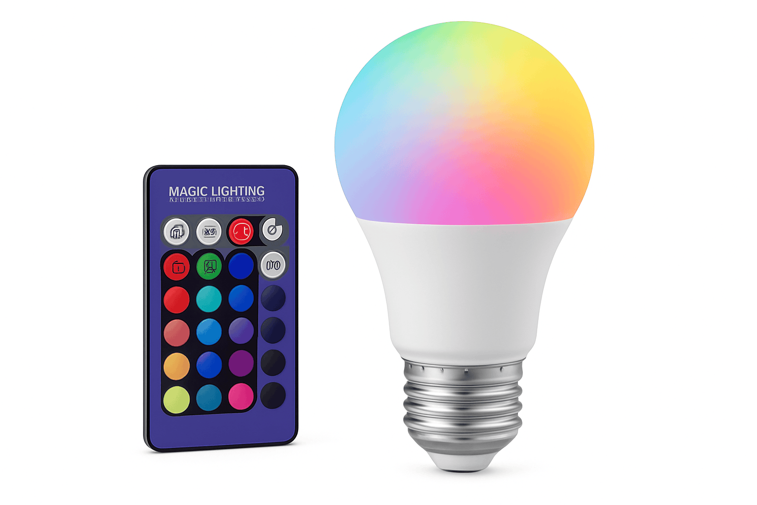 RGB Multicolor E27 LED Bulb with Remote Control-1pc