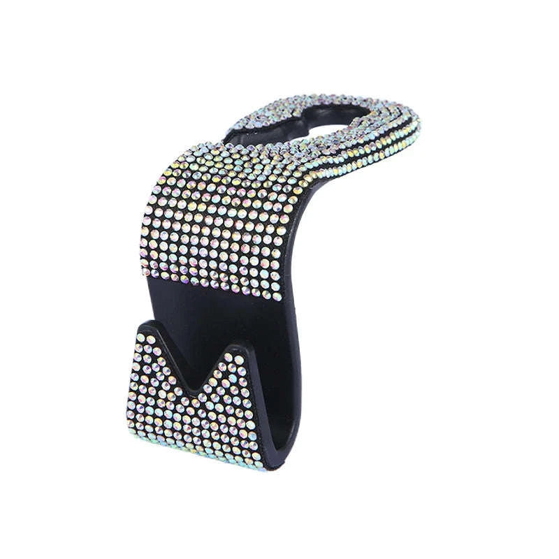 Rhinestone Car Seat Back Hook Hanger for Daily Vehicle Storage-Green 1pc / Germany