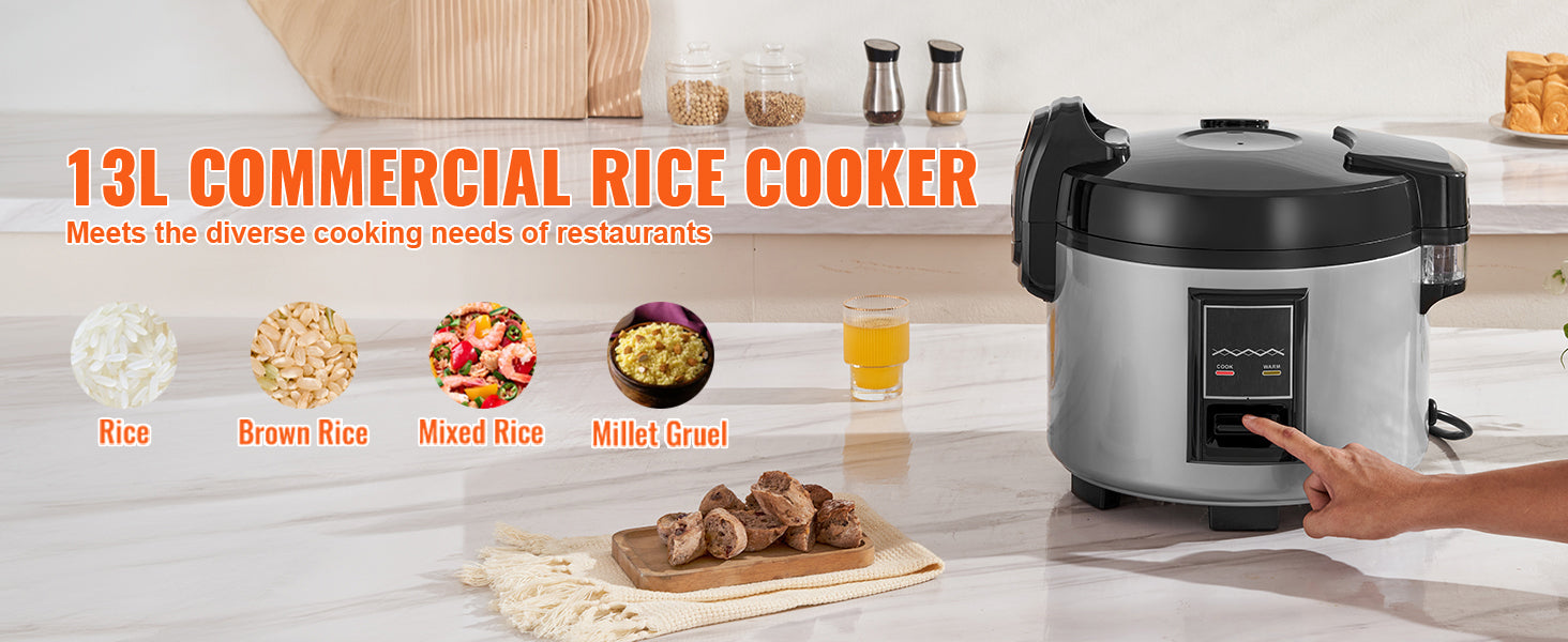 Commercial Rice Cooker 60 Cup Capacity 13 L with Nonstick Inner Pot