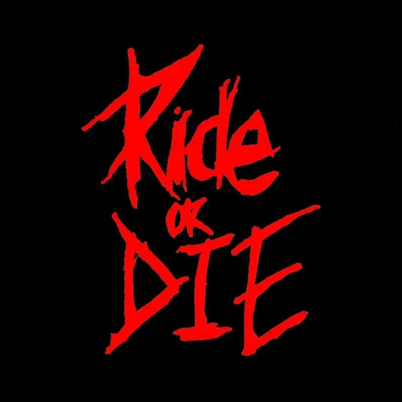 Ride or Die Bike Frame Stickers-White