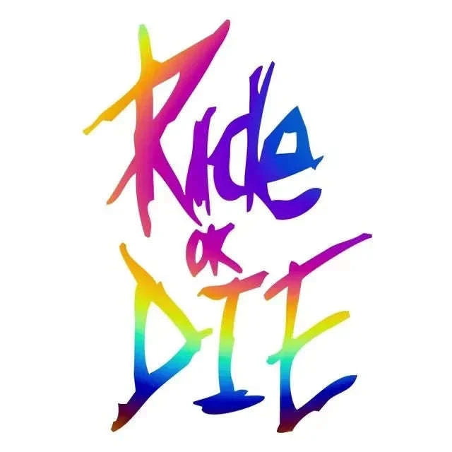 Ride or Die Bike Frame Stickers-White