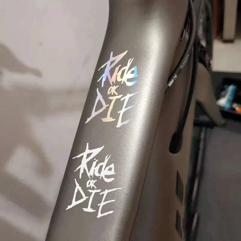 Ride or Die Bike Frame Stickers-White
