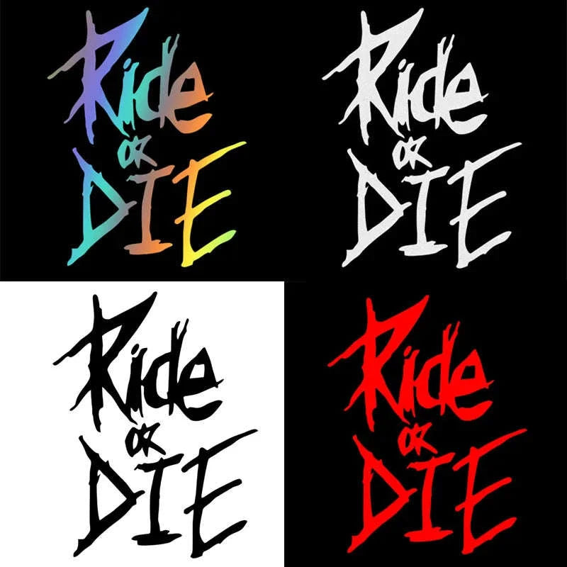 Ride or Die Bike Frame Stickers-White
