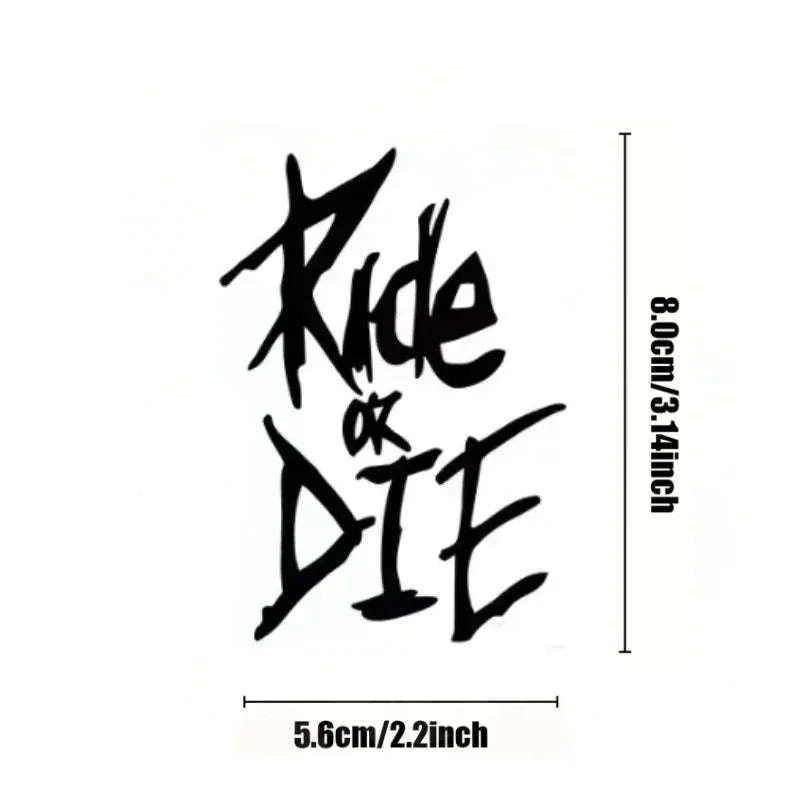 Ride or Die Bike Frame Stickers-White