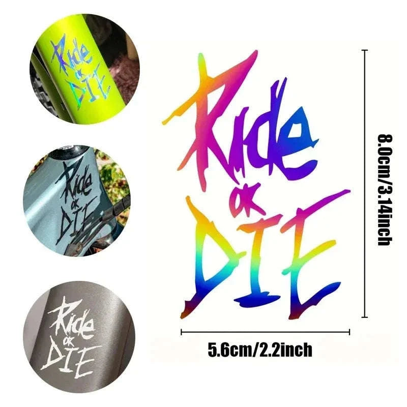 Ride or Die Bike Frame Stickers-White