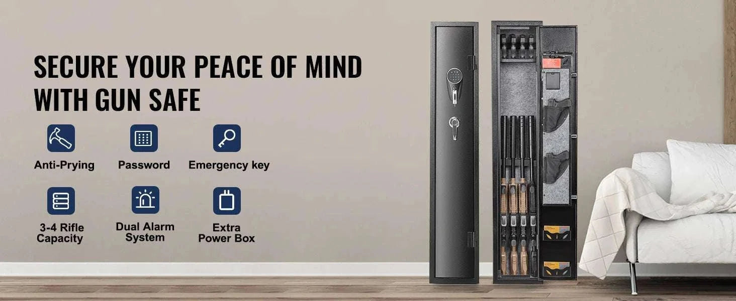 Rifle Gun Safe Cabinet with Digital Keypad or Fingerprint Lock-6-8 with Locker / spain