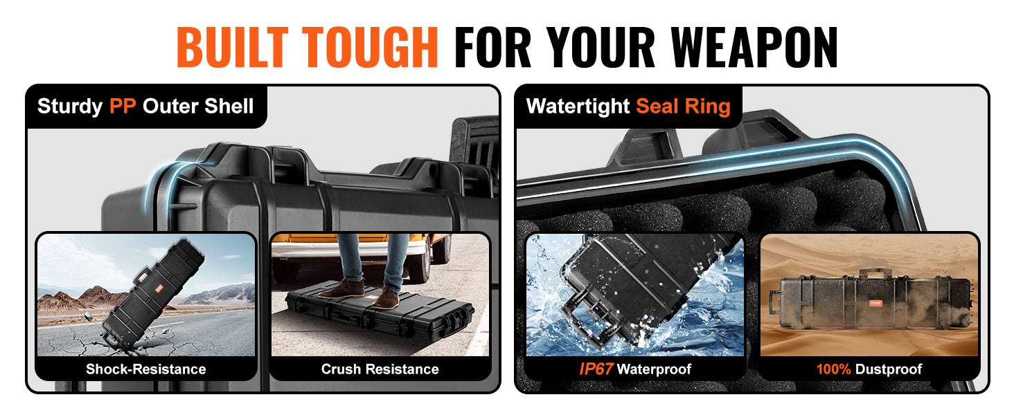 Rifle Hard Case with Wheels IP67 Waterproof Shockproof Storage-40 inch / GERMANY