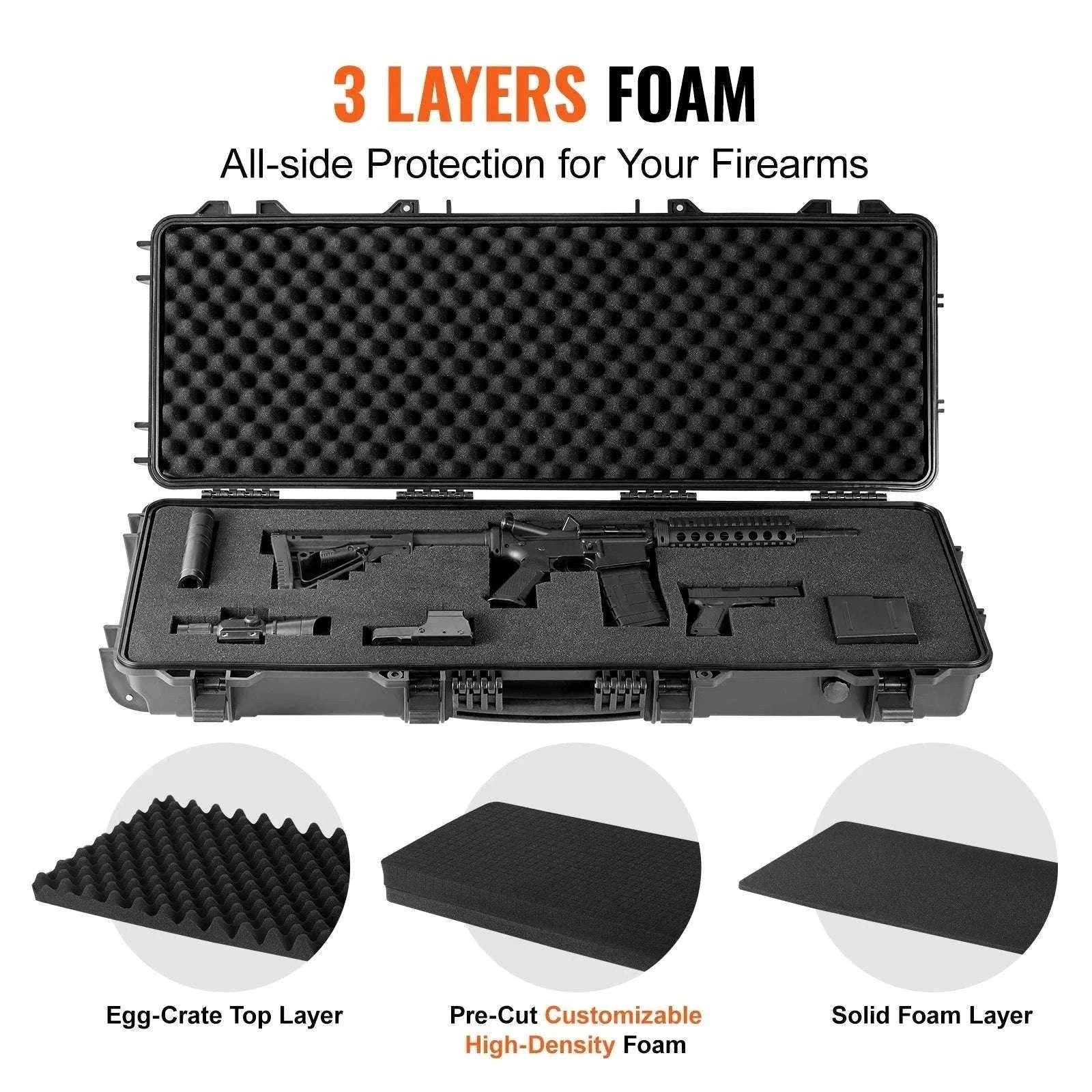 Rifle Hard Case with Wheels IP67 Waterproof Shockproof Storage-40 inch / GERMANY